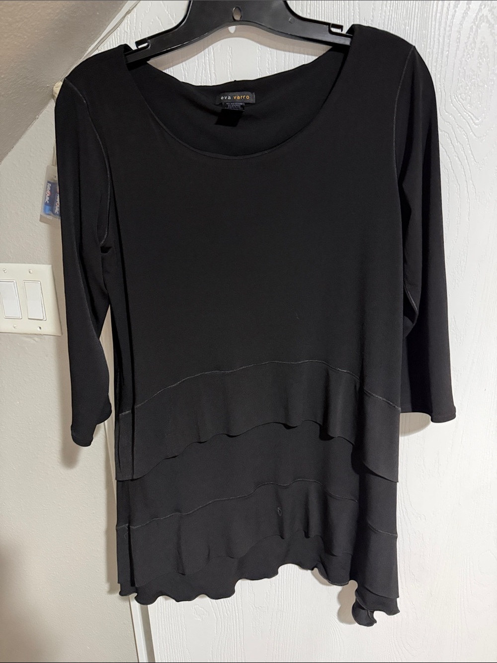 eva varro Black Layered Scoop Neck Tunic